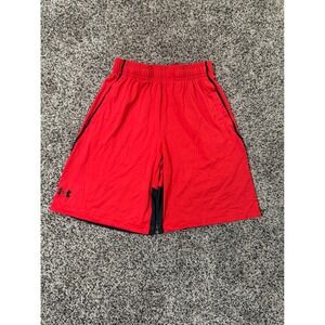Under Armour Men's Red Athletic Shorts Small Loose Fit HeatGear Gym Training